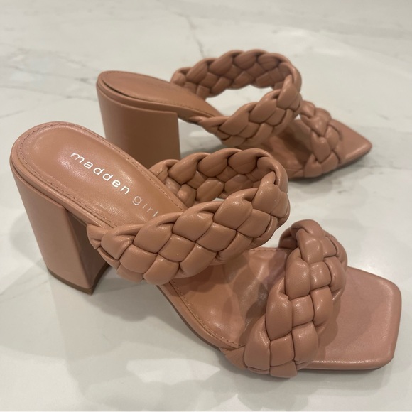 Madden Girl tan braided strappy block heels - Picture 15 of 16